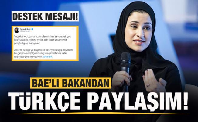 BAE'li Bakandan Türkçe paylaşım! Türkiye'ye desteğini açıkladı