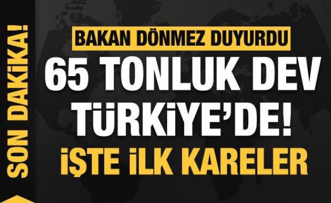 Bakan Dönmez duyurdu: 65 tonluk dev Türkiye'de! İşte ilk kareler