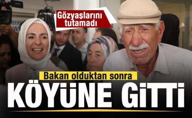 Bakan Mahinur Özdemir Göktaş köyüne gitti! Akrabası gözyaşlarını tutamadı