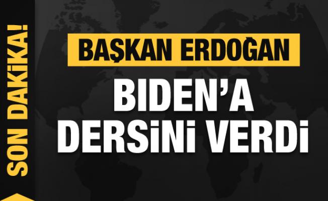 Başkan Erdoğan Bıden'a dersini verdi! Çok sert tepki! 