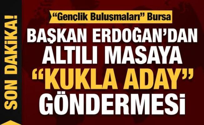 Başkan Erdoğan, Bursa'da gençlerle buluştu! Altılı masaya sert sözlerle yüklendi
