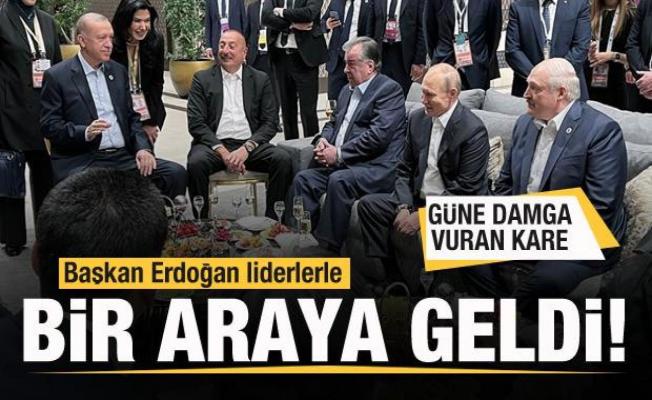 Başkan Erdoğan liderlerle bir araya geldi! Güne damga vuran kare