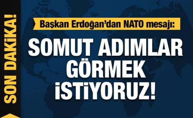 Başkan Erdoğan'dan NATO mesajı: Somut adımlar görmek istiyoruz