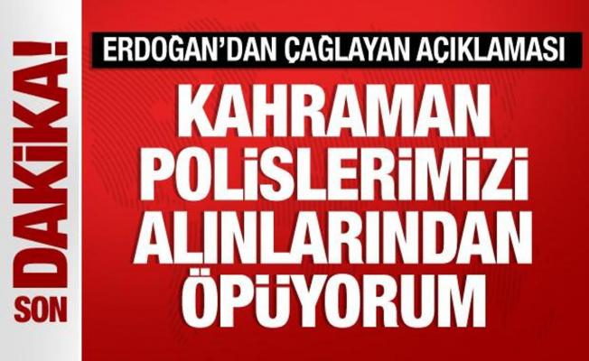 Cumhurbaşkanı Erdoğan'dan Çağlayan Adliyesi'ndeki saldırıyla ilgili açıklama