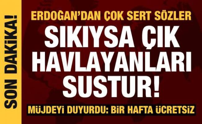 Cumhurbaşkanı Erdoğan'dan Kılıçdaroğlu'na çok sert sözler: Havlayanları sustur!