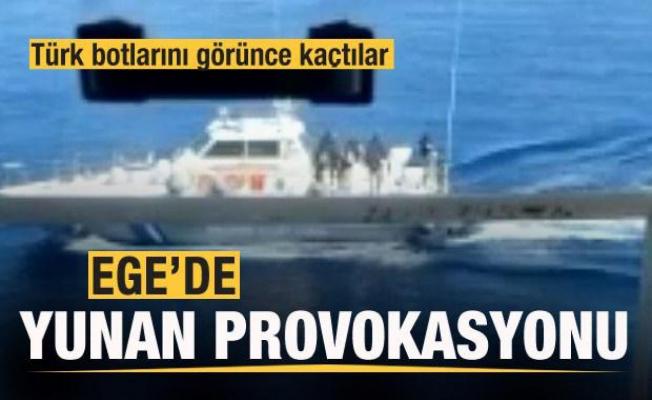 Ege'de Yunan provokasyonu! Türk botlarını görünce kaçtılar