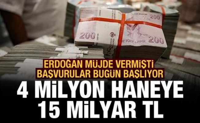 Erdoğan müjdesini vermişti: 4 milyon haneye 15 milyar lira destek