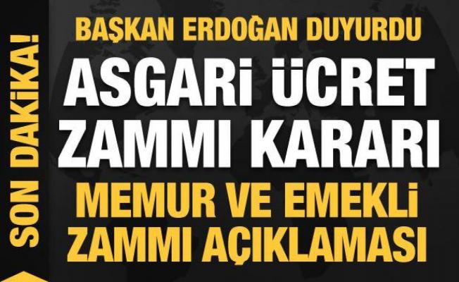 Erdoğan müjdeyi duyurdu: Asgari ücret zammı kararı! Memur ve emekli zammı açıklaması