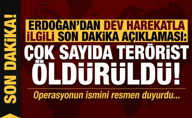 Erdoğan'dan dev harekatla ilgili son dakika açıklamaları: Çok sayıda terörist öldürüldü!