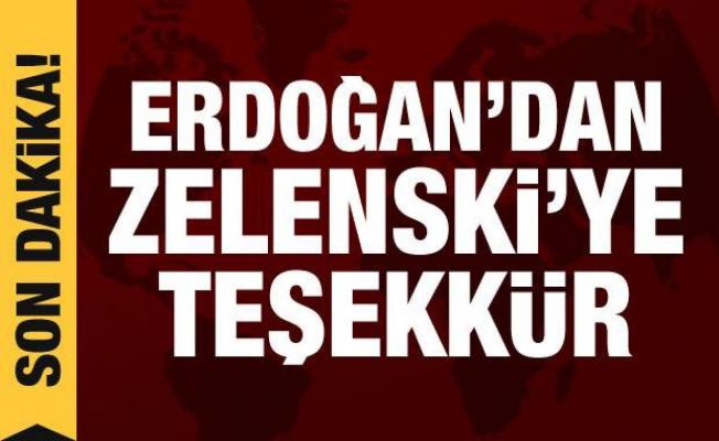 Erdoğan'dan Zelenski'ye tahıl koridoru teşekkürü