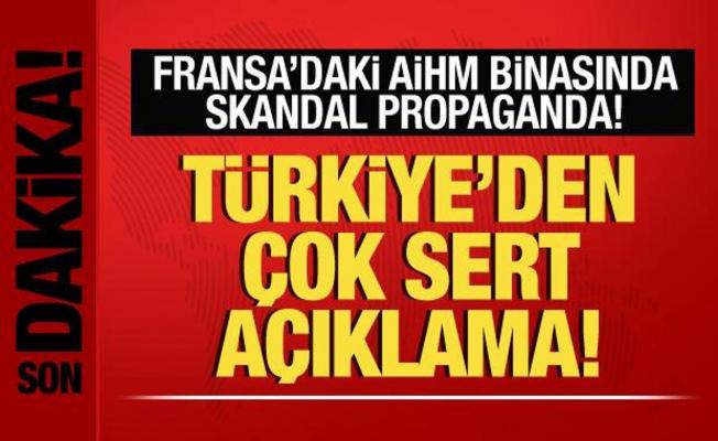 Fransa'daki AİHM binasında skandal PKK propagandası! Türkiye'den çok sert açıklama