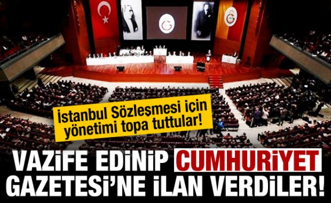 Galatasaraylı üyeler İstanbul Sözleşmesi için ilan verdi!
