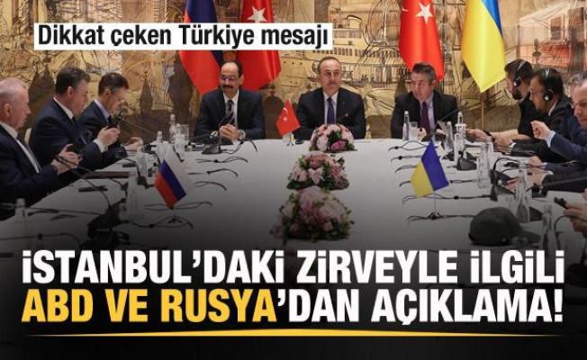İstanbul'da tarihi zirve! Rusya ve ABD'den açıklama! Dikkat çeken Türkiye mesajı