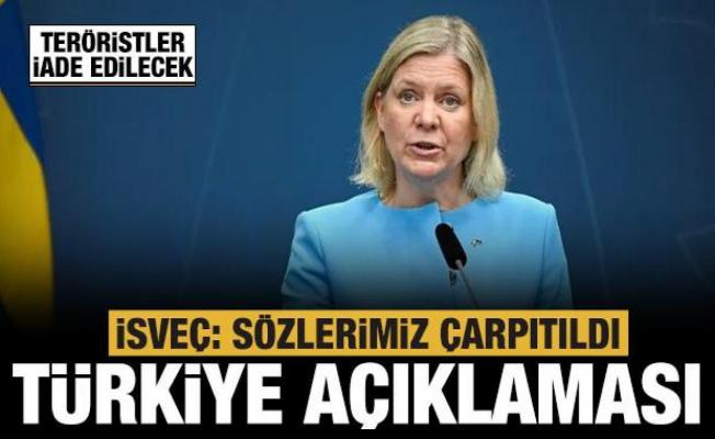 İsveç Başbakanlığı Türkiye'de bugün çıkan haberin çarpıtıldığını açıkladı