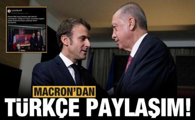 Macron'dan Türkçe paylaşım!