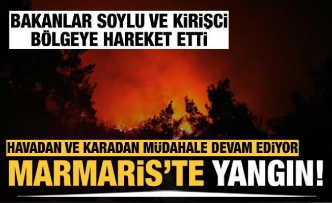 Marmarıs'te korkutan orman yangını! Bakanlar bölgeye gidiyor