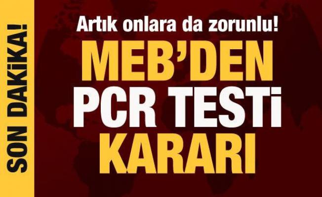 Milli Eğitim Bakanlığından PCR test kararı