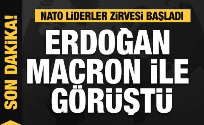 NATO Liderler Zirvesi başladı: Erdoğan, Macron ile görüştü