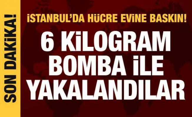 Sancaktepe'de hücre evine baskın : 3 kişi 6 kilogram bomba ile ele geçirildi