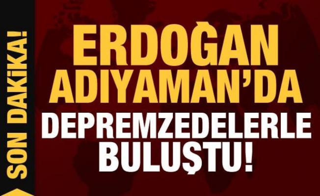 Son Dakika: Cumhurbaşkanı Erdoğan, Adıyaman'daki çadır kentte incelemelerde bulunuyor