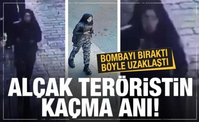 Taksim'deki alçak teröristin kaçma anları!