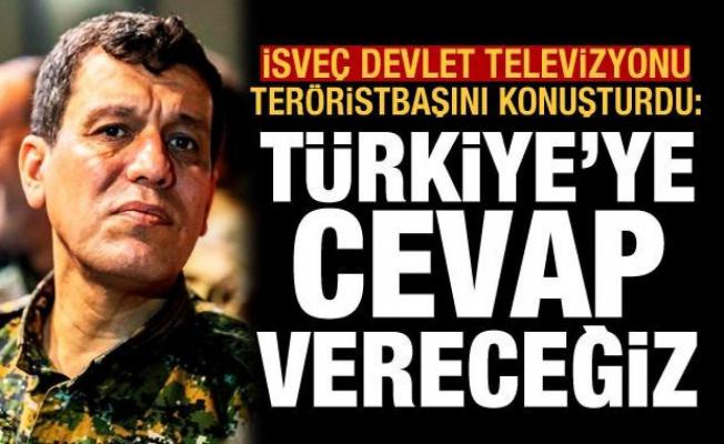 Teröristbaşı Mazlum Kobani İsveç devlet televizyonuna konuştu: Türkiye'ye cevap vereceğiz