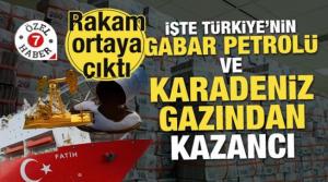 İşte Türkiye'nin Gabar petrolü ve Karadeniz gazından kazancı 