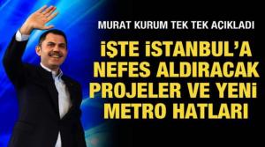 Murat Kurum tek tek açıkladı: İşte İstanbul'a nefes aldıracak projeler!