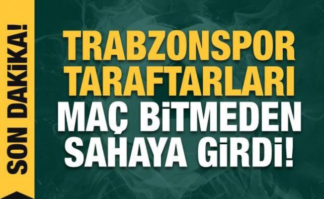 Trabzonsporlu taraftarlar sahaya girdi!