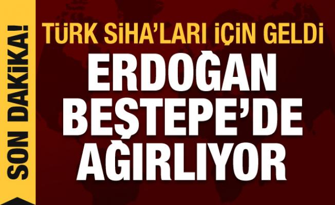 Türk SİHA'ları için geldi! Cumhurbaşkanı Erdoğan Beştepe'de kabul etti