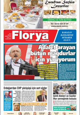 Florya Gazetesi - HAZİRAN 2017 Manşeti