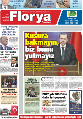 Florya Gazetesi - 03.01.2017 Manşeti